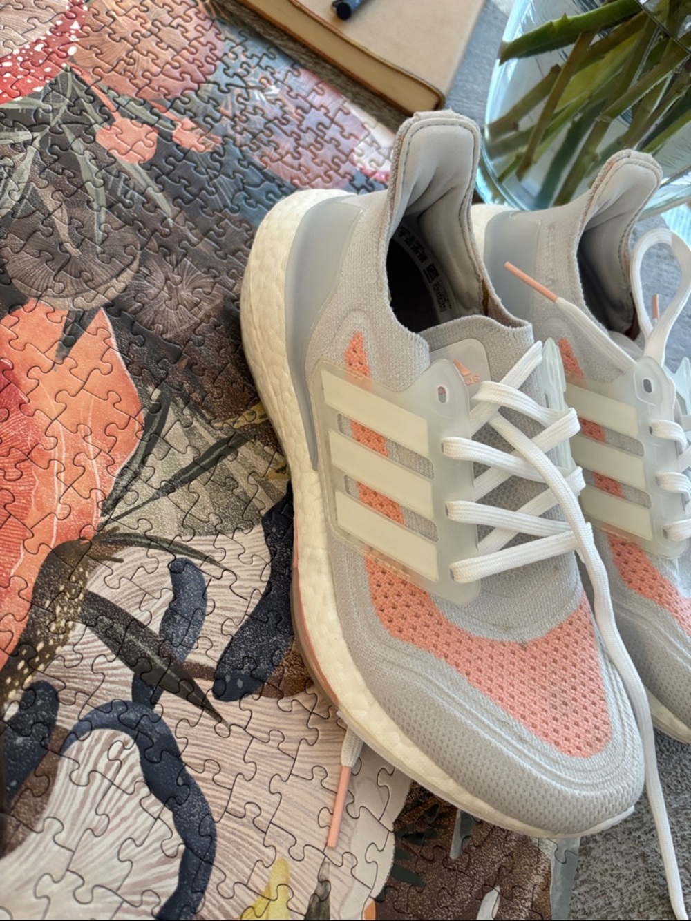 adidas Women's Sneakers White with Pink Accent - Picture 3 of 6